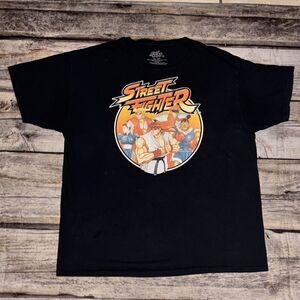 Street Fighter T-Shirt Men's 2XL Short Sleeve TV Graphic Crew Neck Black